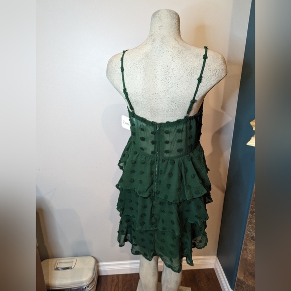 Altar'd State Emerald Green clip dot dress, Size XL fits M/L - Picture 15 of 16